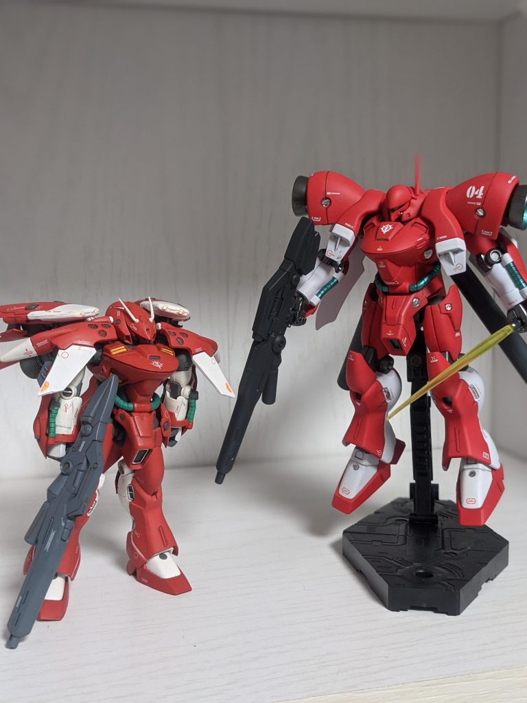 GFFのガーベラ・テトラ改と並べて。カラーリングを参考にしました。