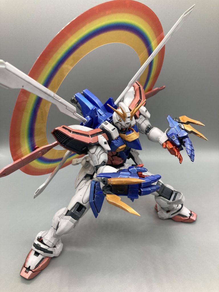 石破天驚拳な感じで左手ゴッドフィンガーも真っ赤に塗装プロテクターの爪に動きが出せるの最高٩( 'ω' )و