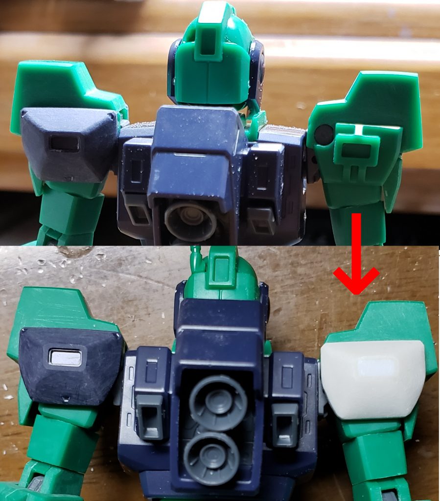 肩パーツを紛失したので自作して残りのパーツのモールドを埋めています。
