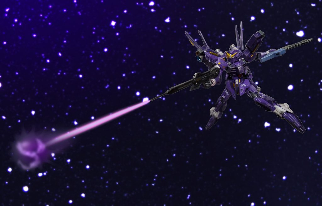 ビームライフルガンダムmk-Ⅲのビームライフルをそのまま使用する単体では特に言うことはないが前述のグラビトンバスターと組み合わせて意表を突く戦術を生み出す