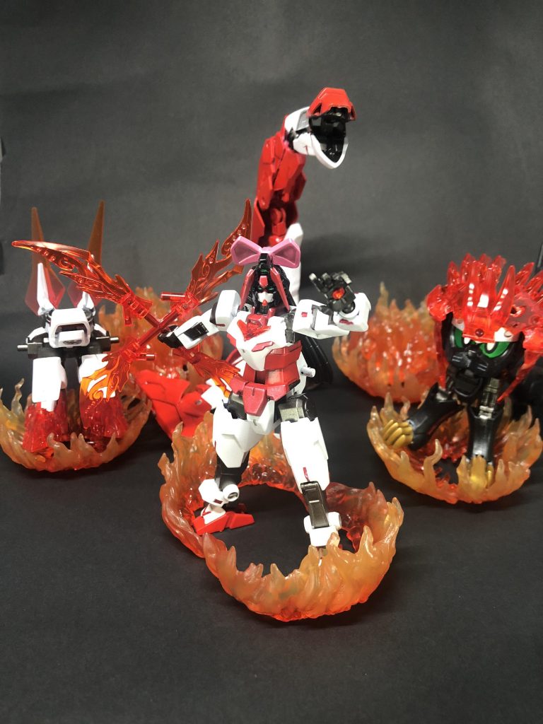 最後は4体で突撃！の図。ここまで読んで下さってありがとうございました！(もしくは写真だけでも見てくださったと信じております)。バニーにアイドルに巫女さん…アーマーでコスプレするような感覚に陥ってしまいました(^-^;多分そういう沼に片足突っ込んでる状態だなこれは…。マズイ、非常にマズイ状態だ。今度は麒麟でお会いしましょう！次回もお楽しみに！(^o^)ノシ