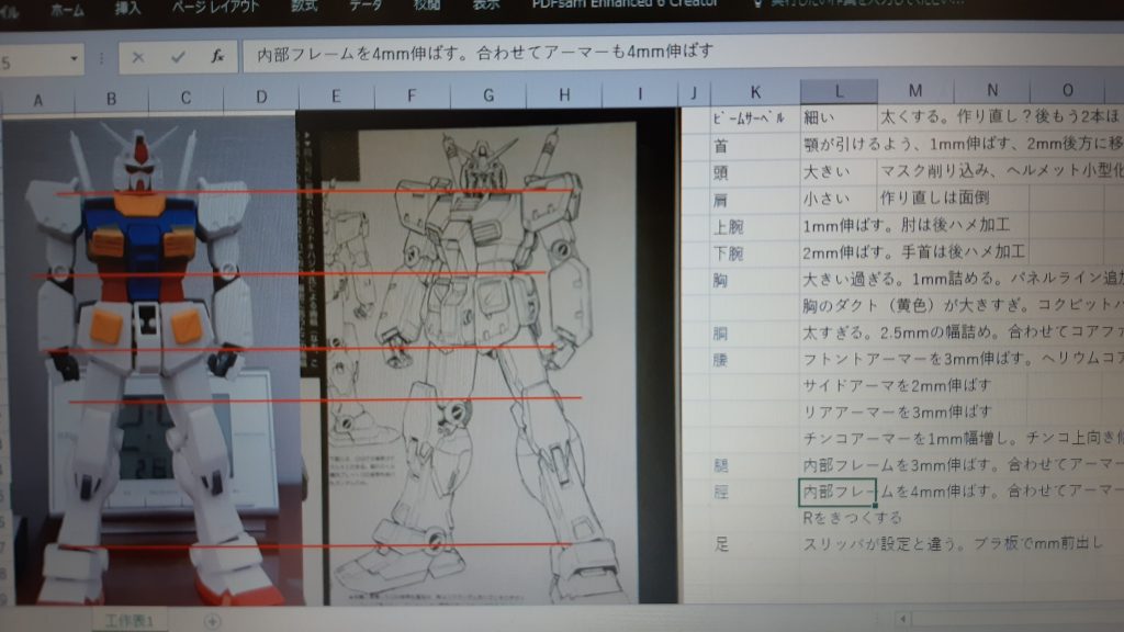 金型ベースがジム改らしく、仮組みを終えると思った以上にジム改でした。ここから、改修イメージという妄想タイムです。この時間が一番楽しいです。作り出すと、自分の立てた無茶な改修プランに腹が立つことしばしば。