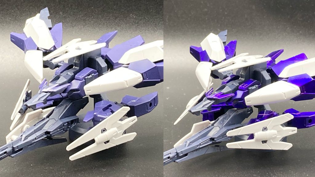 前後比較はこんな感じ奥行きのある紫で、凄く良い色に仕上がったと思います