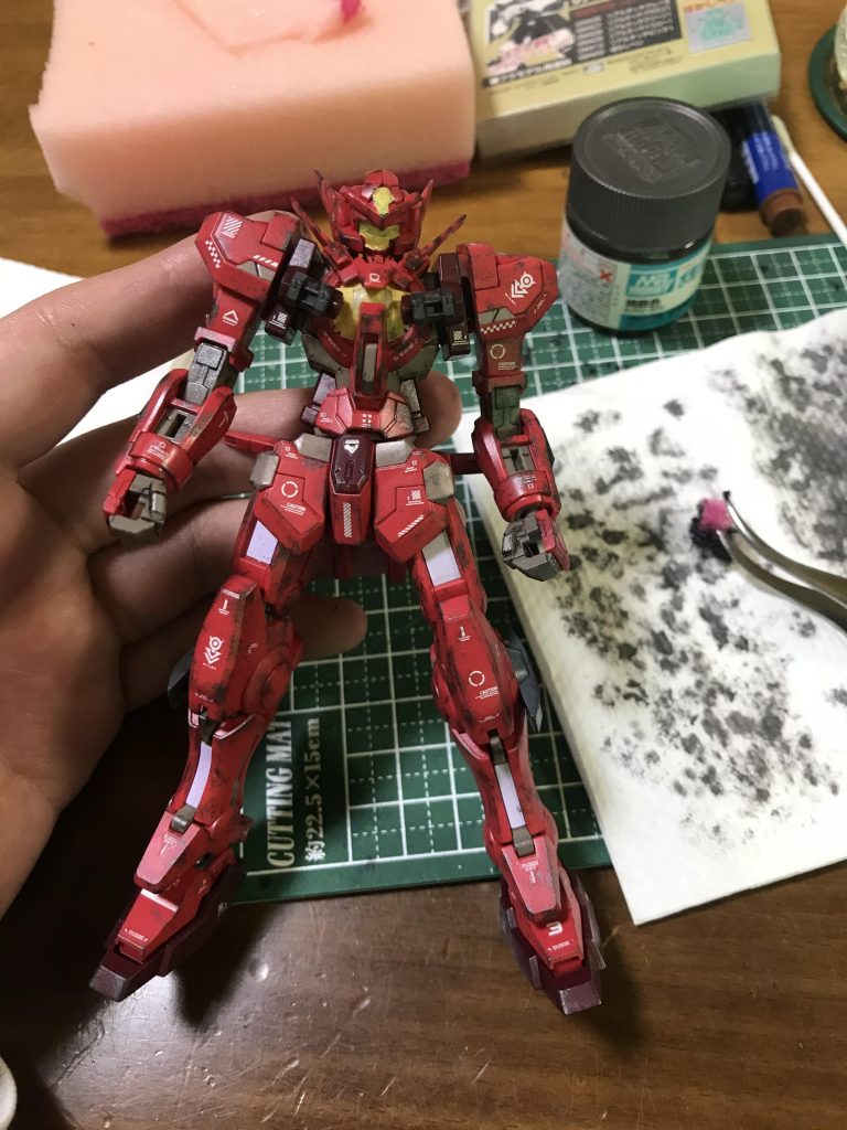 焼鉄色でスポンジチッピングー