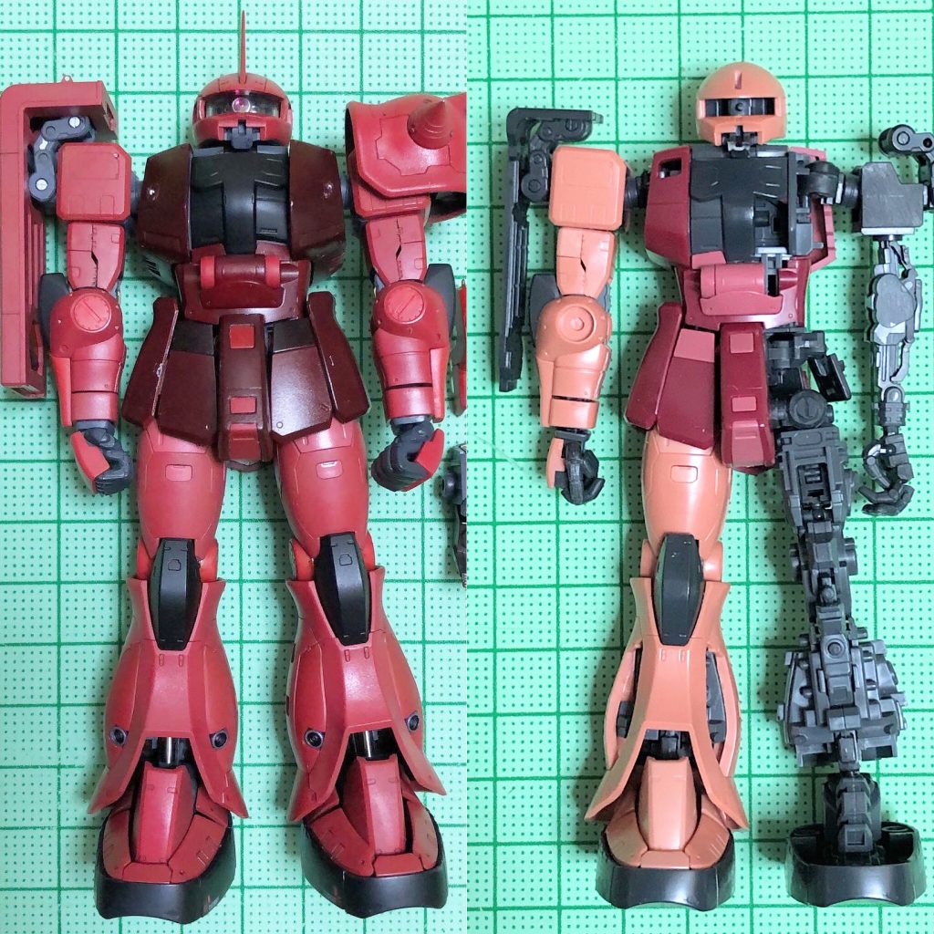 上半身と頭部の改造前後比較