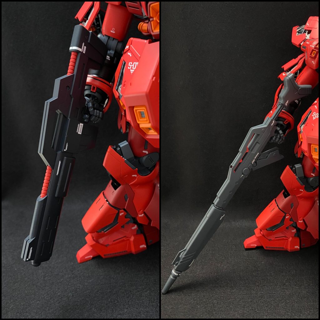 ここから武装を持たせます。Ver.Kaはビームショットライフルとロングライフルが付属します。