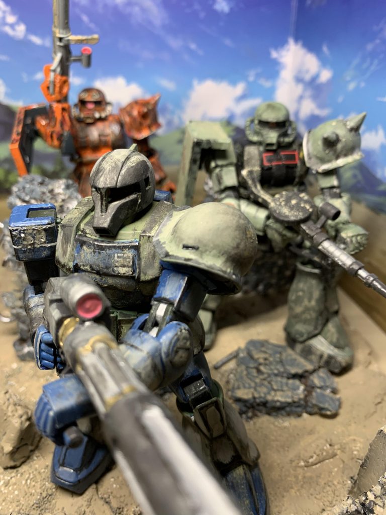 最近作ったザクで小隊風に