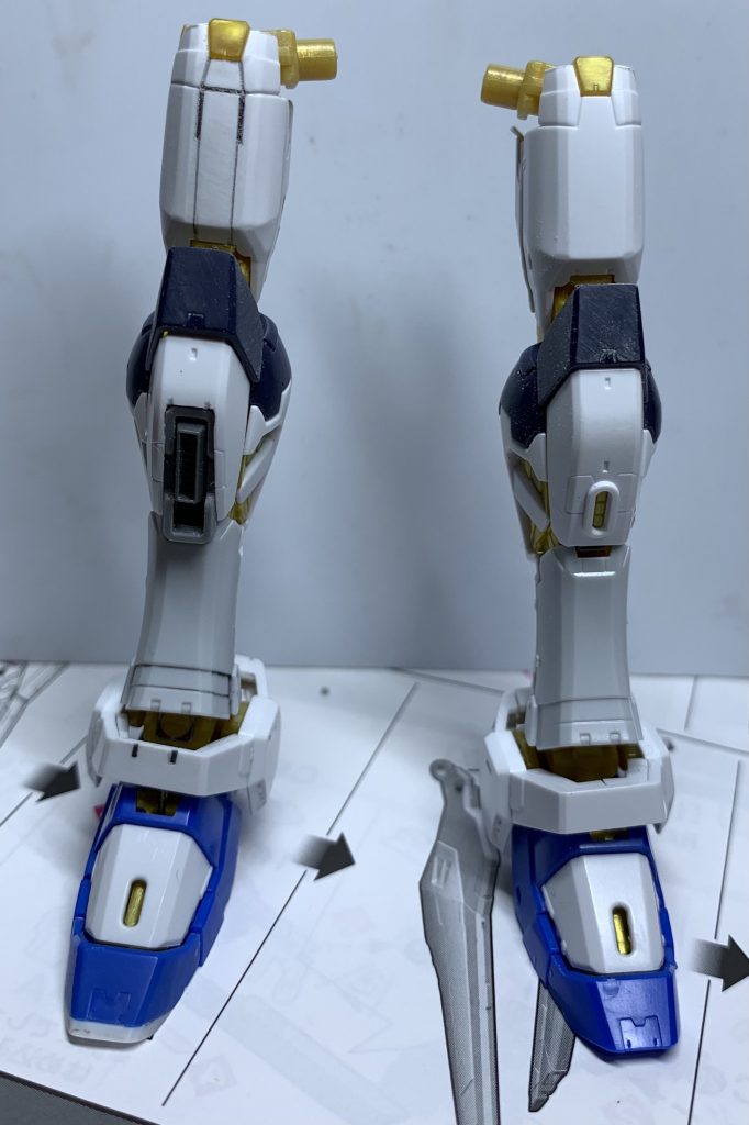 脚首、つま先延長筋彫り追加市販のディテール