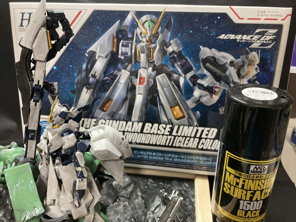 ガンダムベース限定の純情クリアな心verを黒サフを下地にして腹黒にしてます。これでもかわいいからすごいですよね