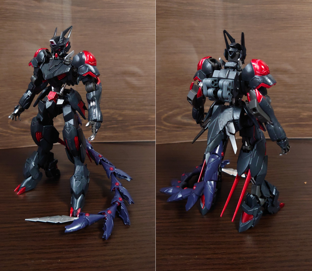 阿頼耶識システムの研究を秘密裏に行っていたとある企業に提供されたガンダムフレーム。そのガンダムフレームを使用して作成された機体がこのガンダムバラムである。阿頼耶識とガンダムフレームの性能を可能な限り引き出すことを前提とした本機は他のガンダムフレームの機体と比べると一風変わった形状をしている。