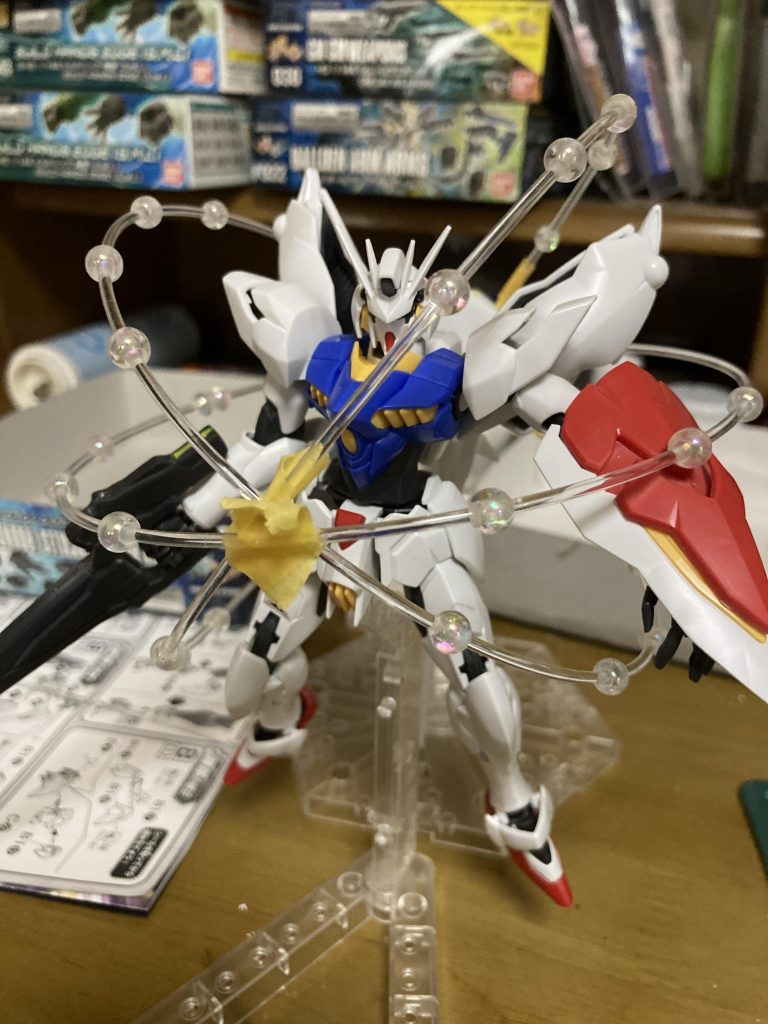 なんちゃってレギルスビットはこのように、ソフトプラ棒とダイソーのビーズを使って作成しました。