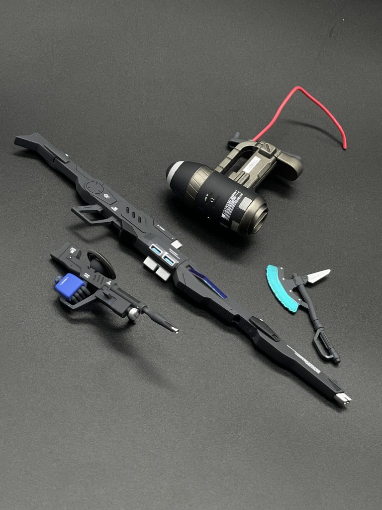 バックパックと武器類