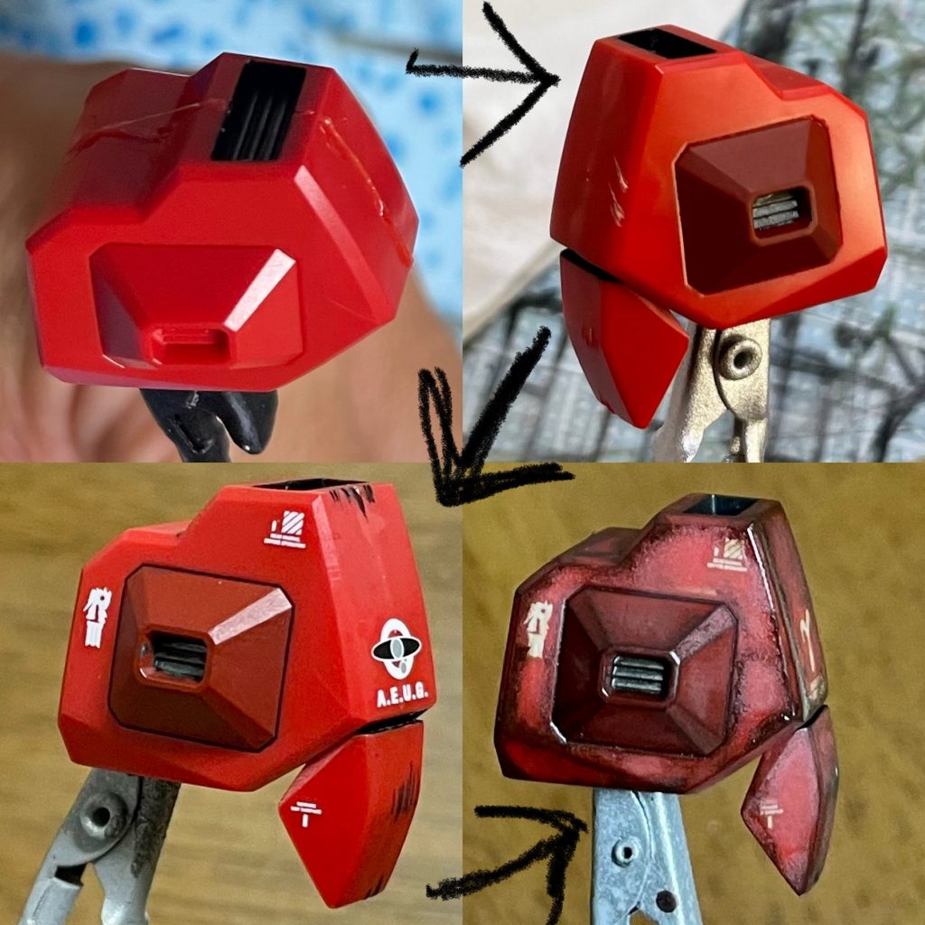 肩も合わせ目ガッツリでます。大変でした!白化の影響もかなりありました。