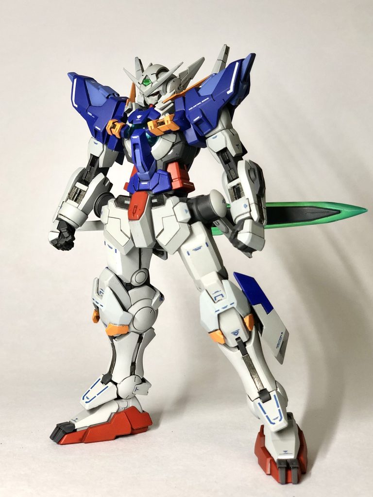 最後に増設された装甲とGNフィールドで守りを固め、ひたすら敵の懐に飛びかかる戦闘スタイルから、勇敢を意味するブレイブと名付けました。最後までご覧頂きありがとうございました！