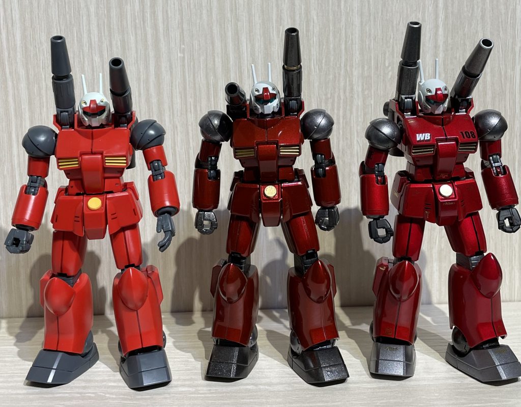 復帰3体目(右)アルミシルバーにクリアーレッド!そうそう!こんな感じ!!買い集めたデカール転写して!
