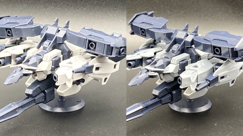 ジュピターアーマーの前後比較はこちらメタリック感も出つつ、落ち着いた色になったかと思います