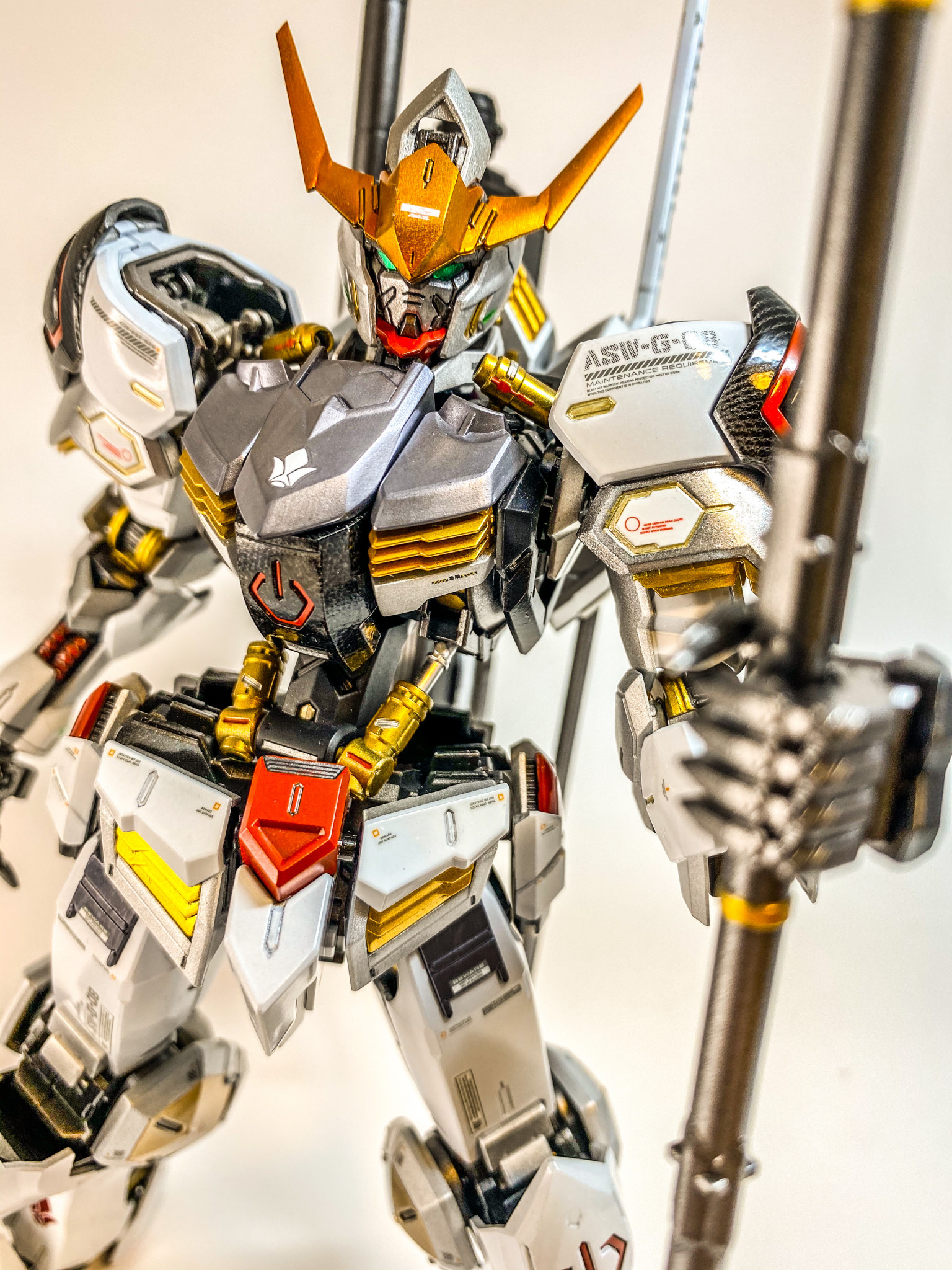 メタルビルド風】MGガンダムバルバトス【カーボン風塗装】｜TKnoさんの