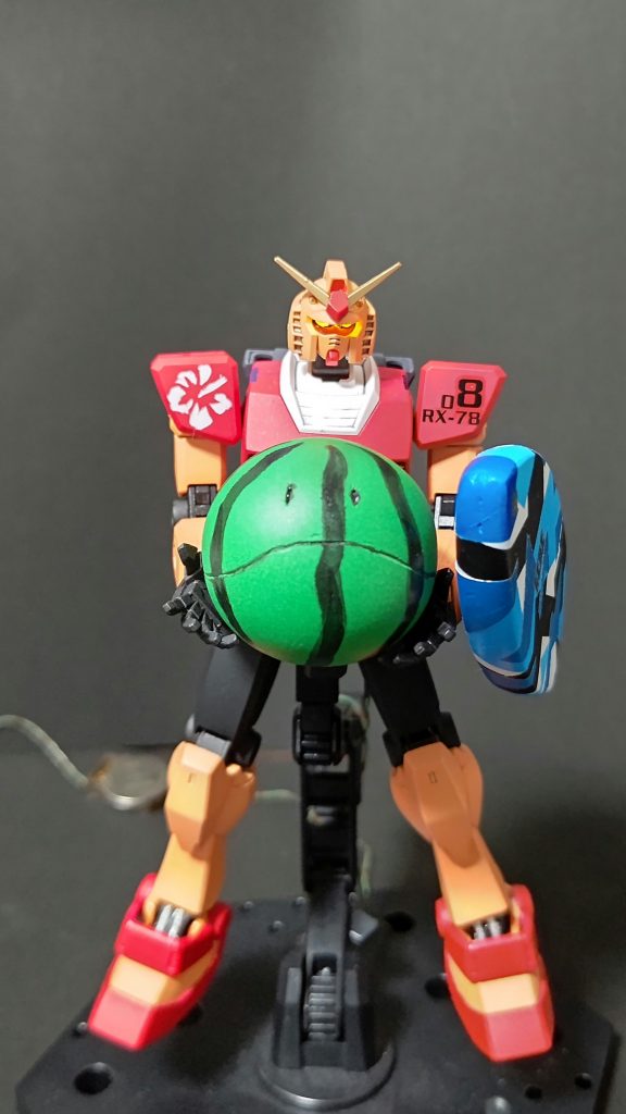 スイカハロはパテが余ったので丸くしてたらなんとなくハロになり、テーマにあわせてスイカ風に水転写ももう少し貼りたかったけど、どの辺に貼るか決まらず結局取り止めもうちょい自分なりのセオリーを決めた方がよかったかも？初挑戦多めだったけど、わりとそこそこうまくいったかな？次はもう少しうまくできるといいな