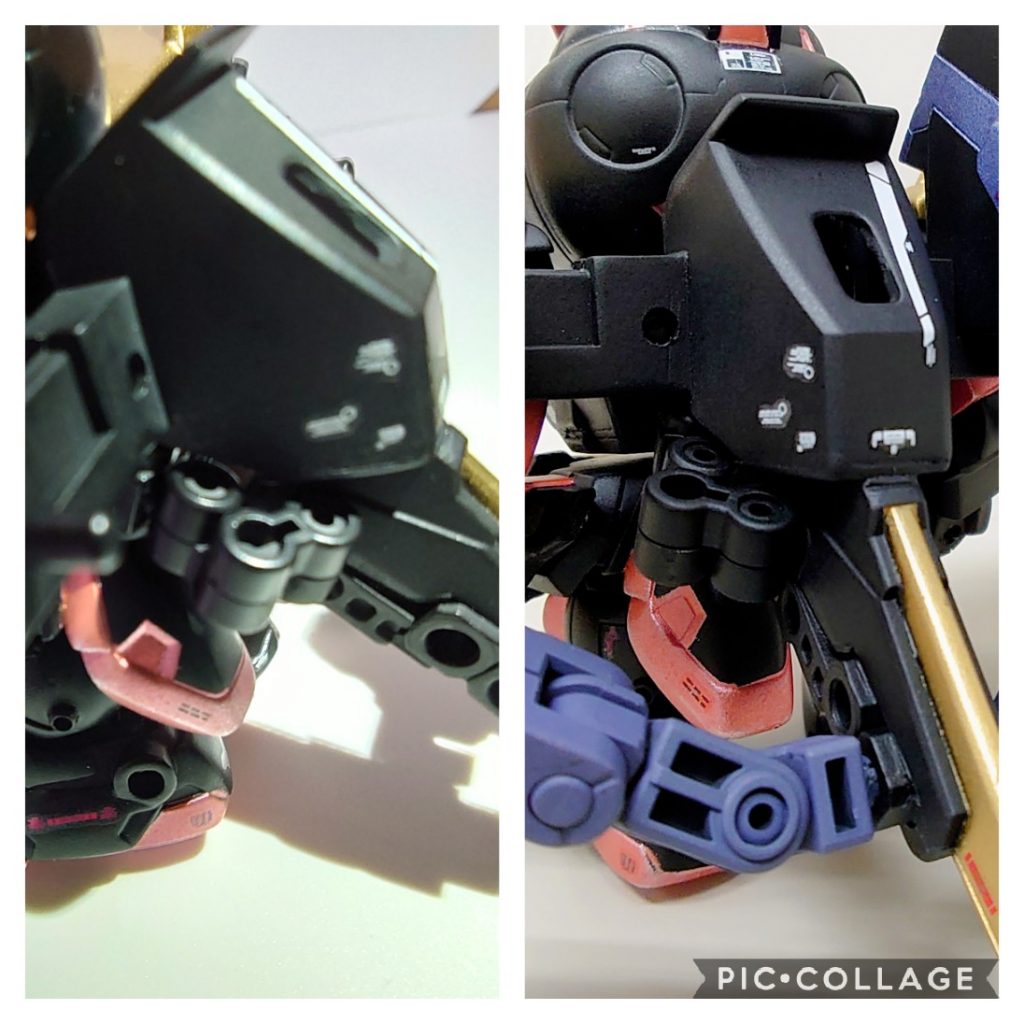 分かりにくいですけど...後が重すぎてすぐ取れてしまうので本体との接続を部分を増やしています。