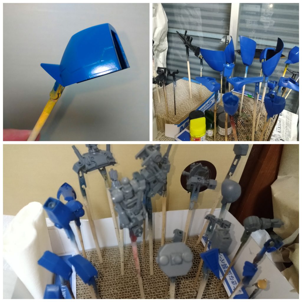 バーツ研磨後にカラースプレーメイン