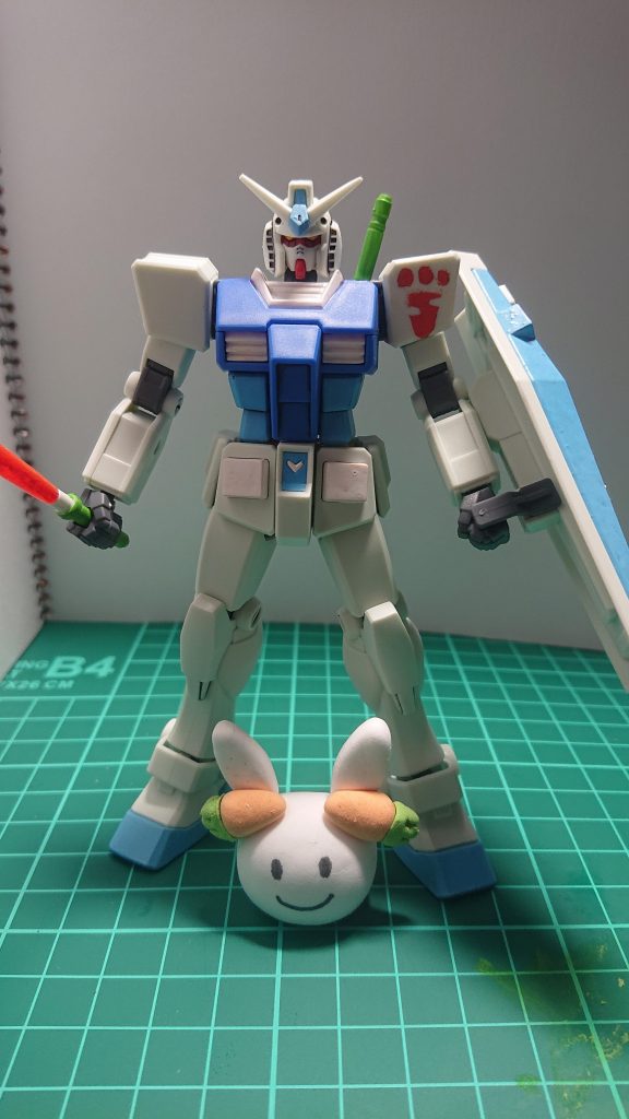 肩にぺこらエンブレムをいれて野うさぎも作成しました。