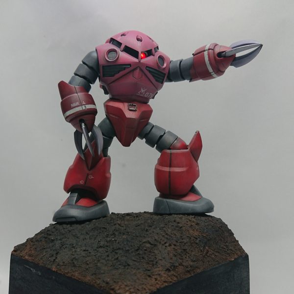 シャア専用ズゴック@ジオラマ仕立、モノアイ電飾