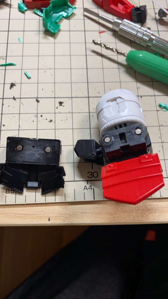 バックパックの接続はネオジム磁石