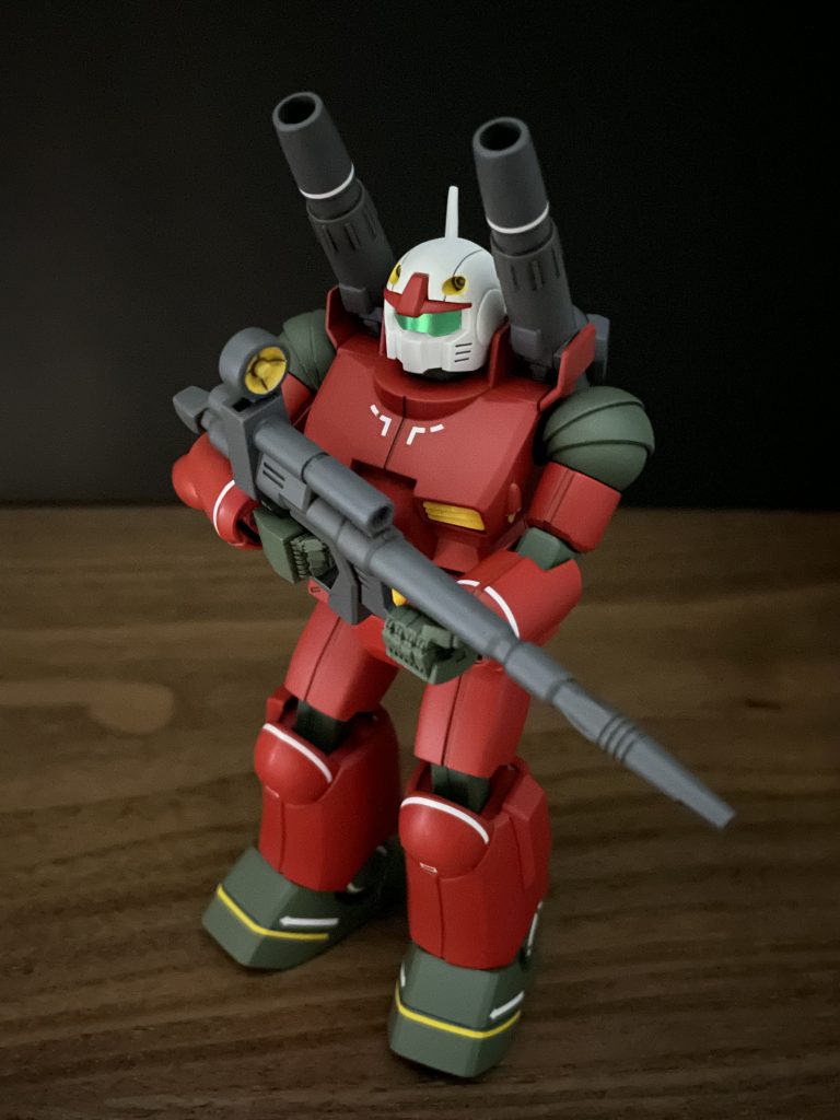 以前制作したHGUC021ガンダムに合わせてガンキャノンにも延長工作を行いました。