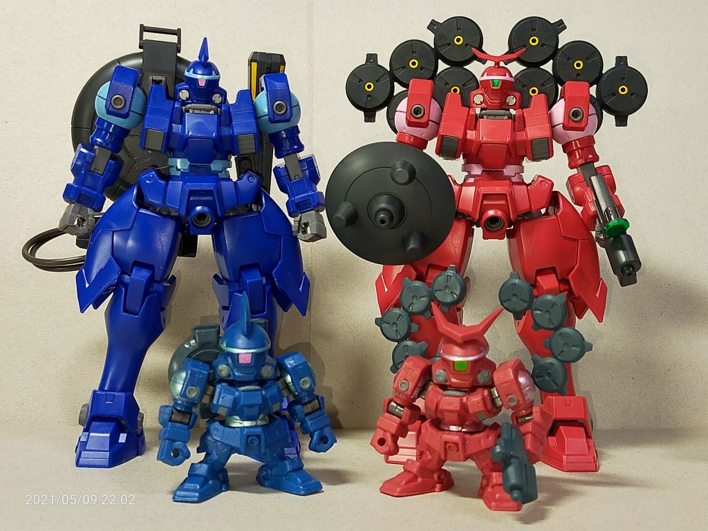 それぞれのガシャポン戦士を添えて