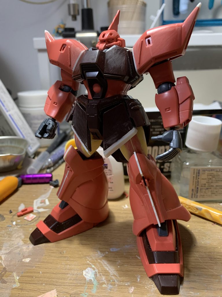 大体の改修が終わった所です。武器の持ち手はキットの物を削り込んで気持ち立体感を出したものです。