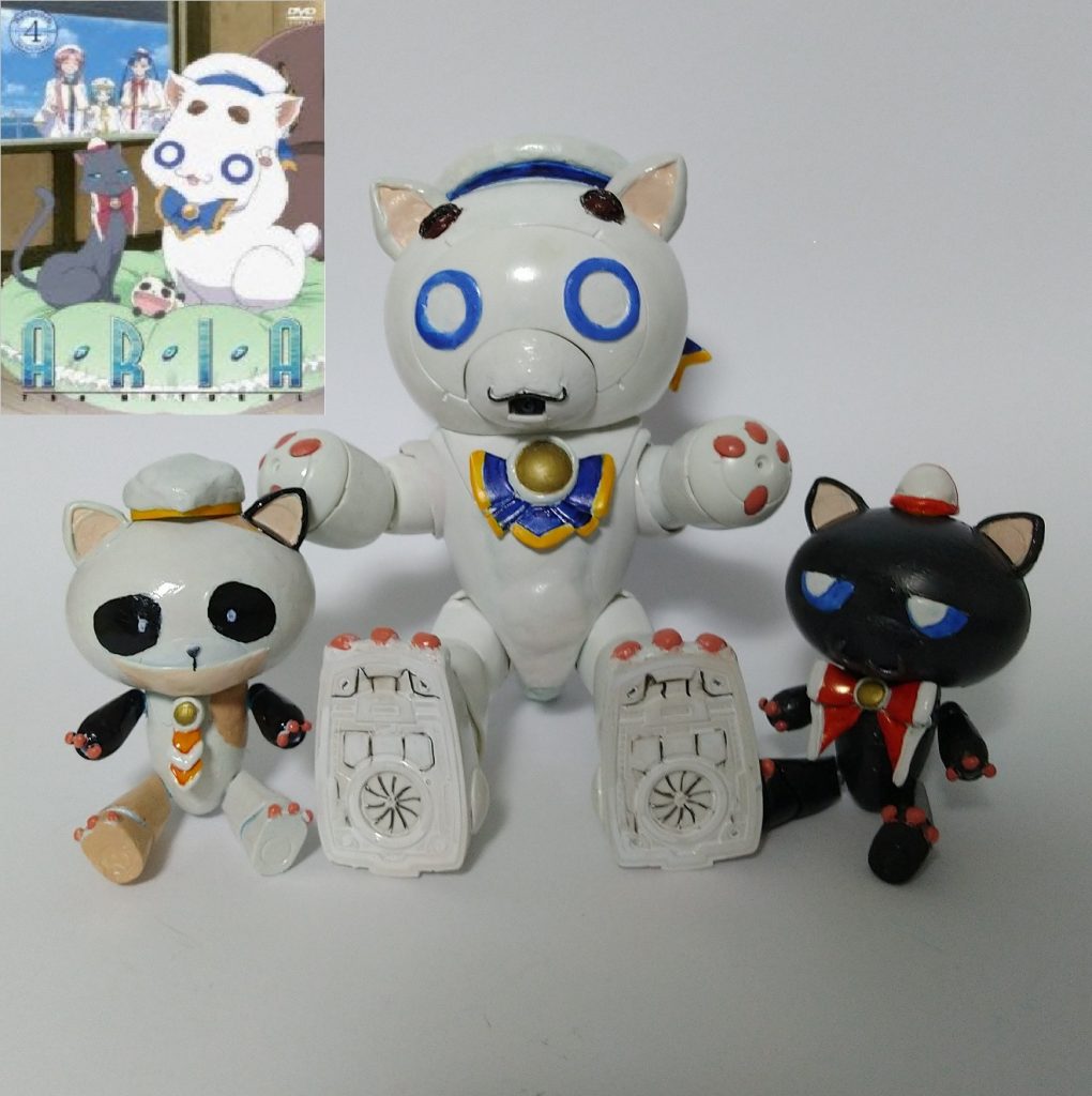 3匹の猫社長たちもベアッガイ&プチッガイで再現。左から、まぁ社長・アリア社長・ヒメ社長です。なぜ猫なのに社長なのかは是非本編をm(しつこいw)