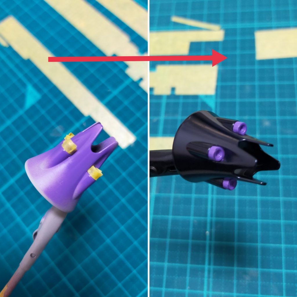 マスキングでの塗り分けです。