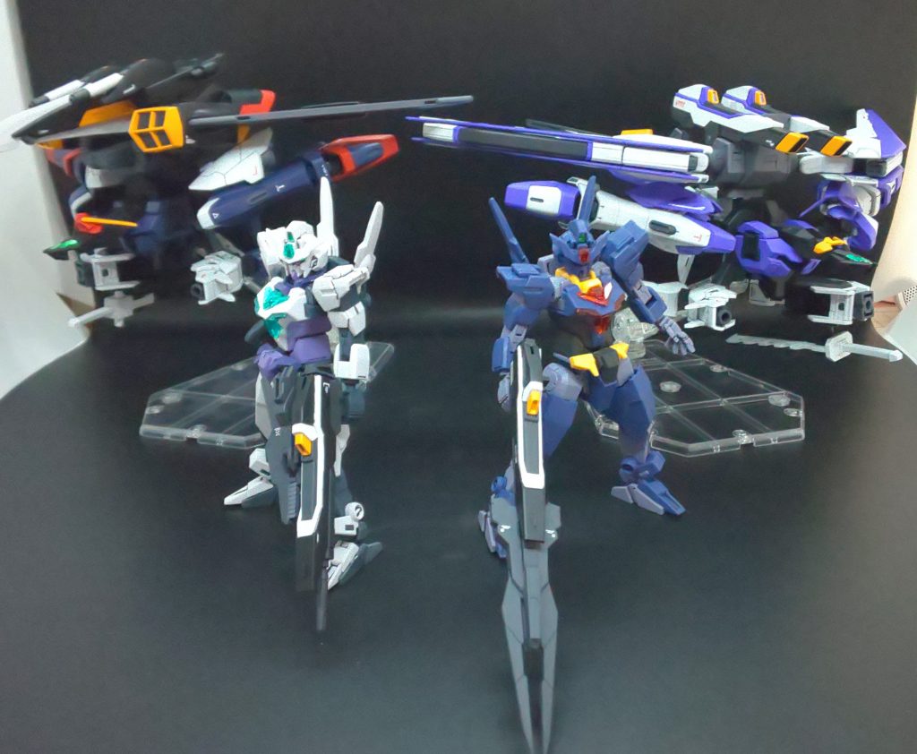 近接型と遠距離型の2通りでペアとしました。ベースは、自分の中でガンダム史上最強のコンビと思っている、SEEDのあの二体です。