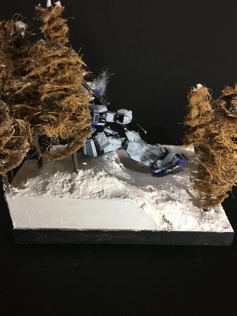 後ろから。ちゃんと雪に見えてますかね?しかし、全く季節感がないな…。