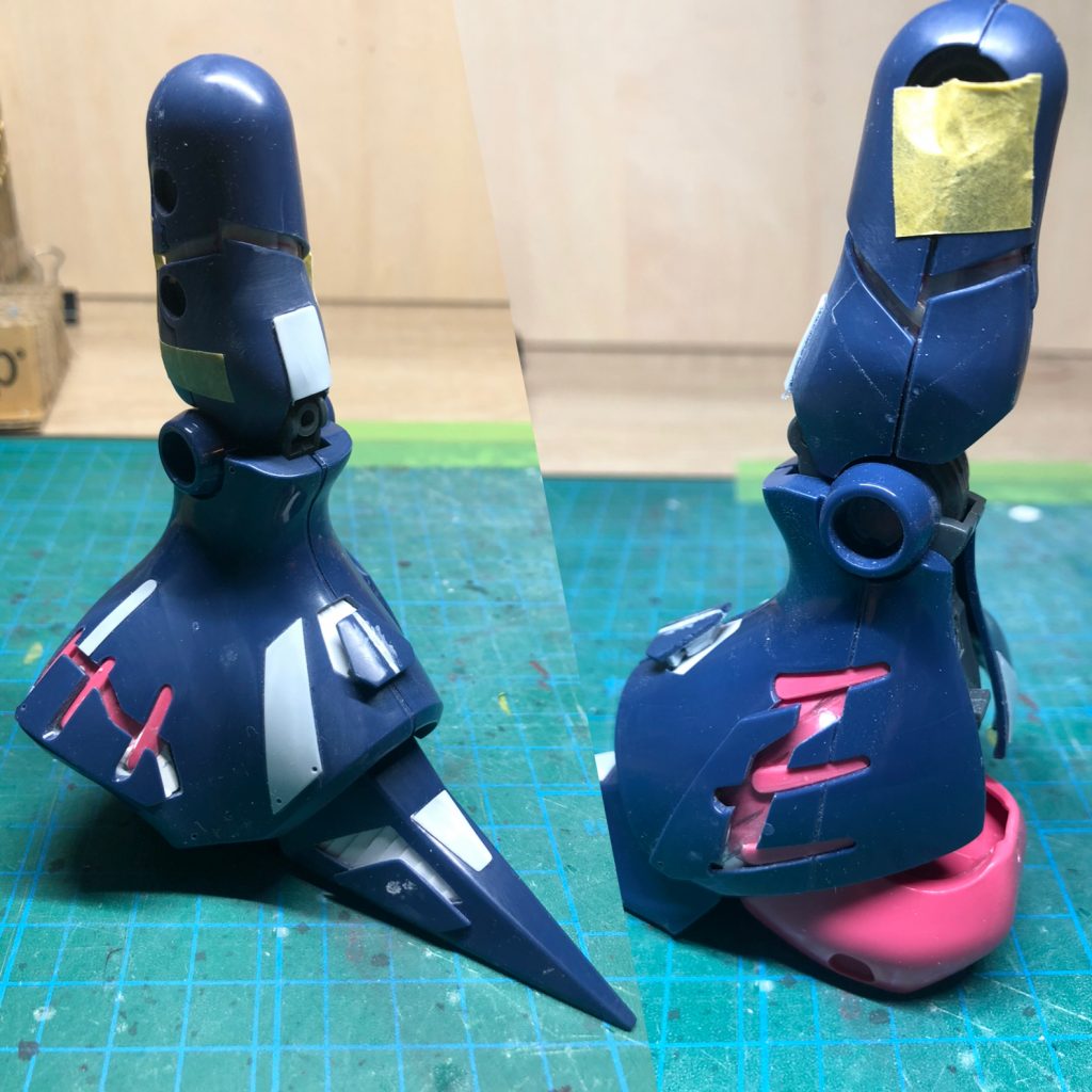 太ももの割も腕ほどではないが、サイコフレーム作成に苦労しました。