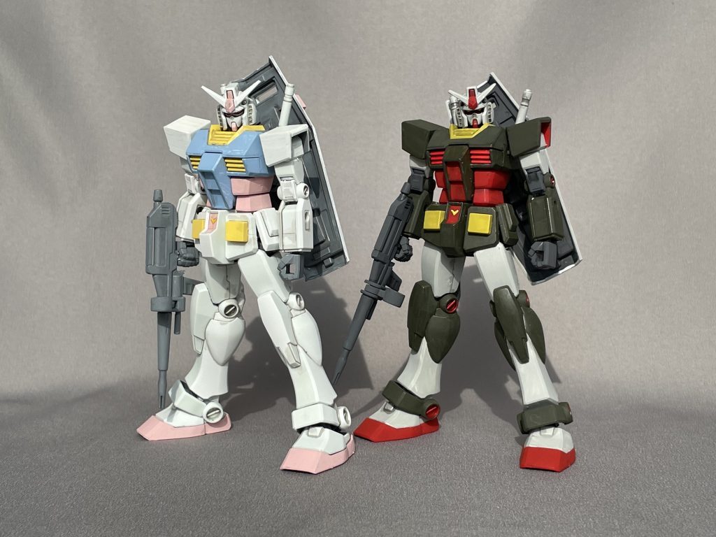 2号機はそのままの原色ではオモチャ感が拭えないので,青赤黄の部分に白を混ぜてパステル調にしました.