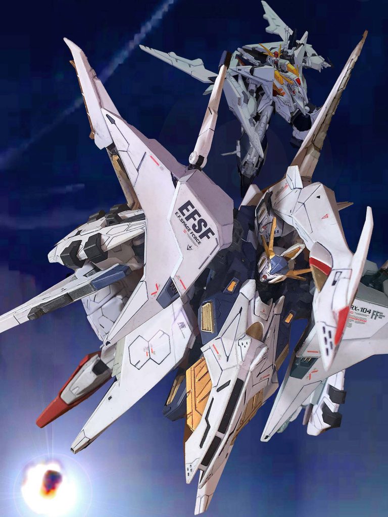 ということで、映画の戦闘シーンをイメージしてデジタルジオラマで再現。うーんマンダム・・・いや、ガンダム・・・