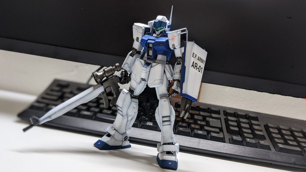 フレームはいつものメタリック。いじった所は、ライフルの合わせ目消し、分かりにくいですがスジ彫りの追加、デカール貼りとなっております！