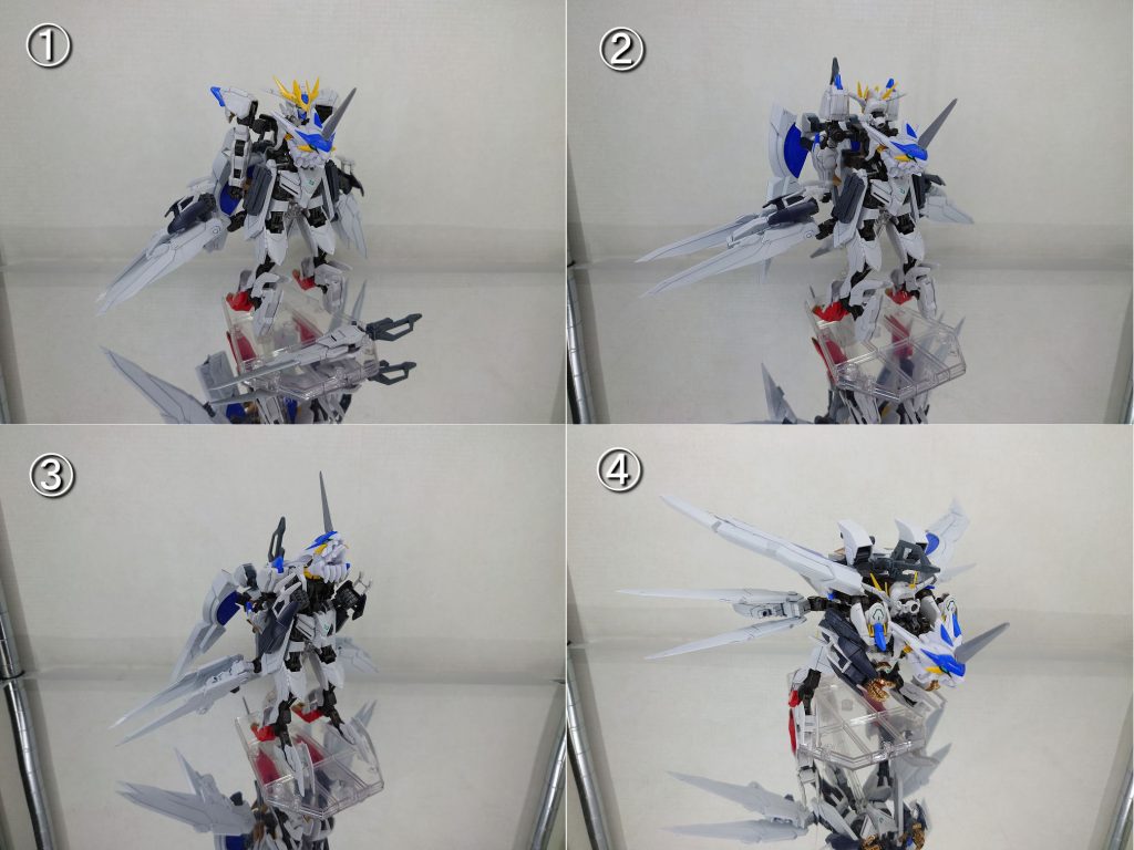 ①こう開いて。②こう回転して。③こう持ち上げて。④こう折りたたんで完了。