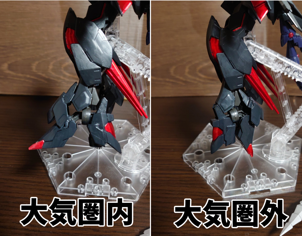 脚部機構踵部分にブースターを備えており、足首部分を回転することで大気圏内外どちらにも対応出来る使用となっている。(個人的にこの足の形状がめっさ気に入ってたりしますｗｗ)