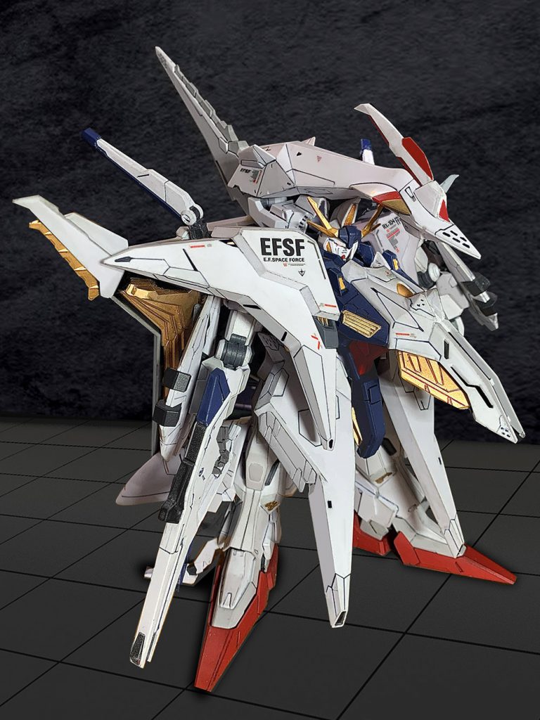 これくらいのバランスならよし！機首が主張しすぎず良い。モビルアーマー的な印象が薄れて多重装甲MSになった！（気がする