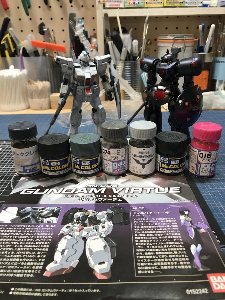 カラーレシピ本体色:ダークグレー・ジャーマングレー   ブルーグレー関節:ニュートラルグレー武器:ヘビーライトグレー・タイヤブラック差し色:ブリリアントピンク