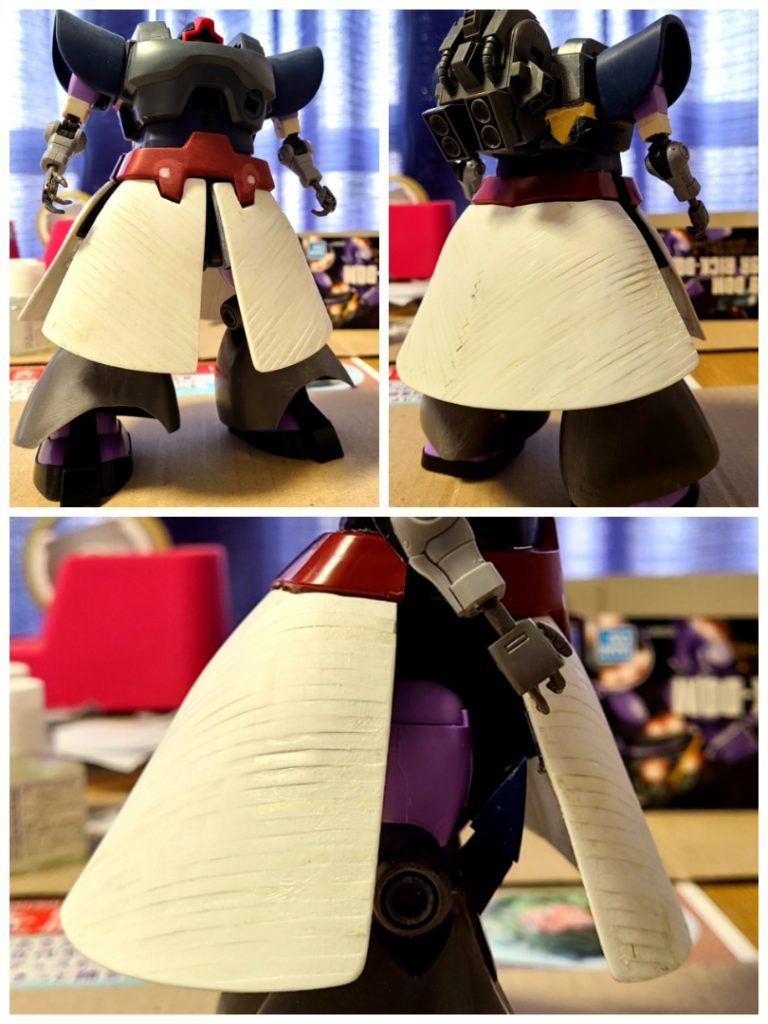 スカートはプラ板を短冊状に切り出して、2層に重ねて大型化しました。