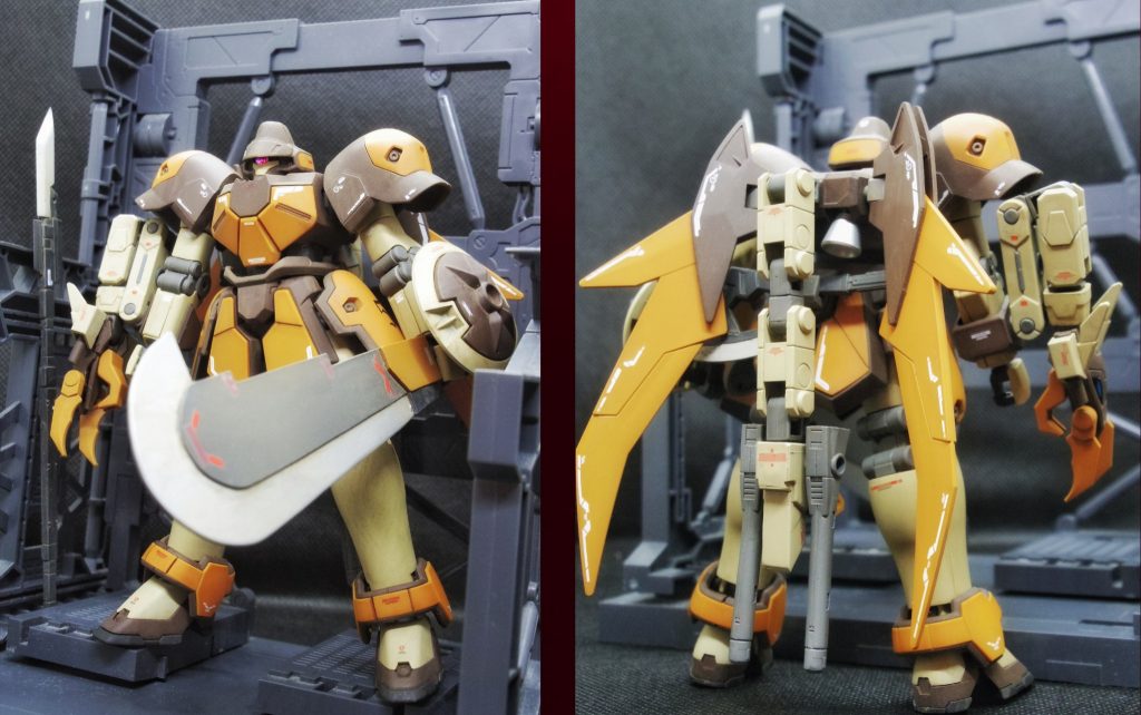 マグアナック砂龍(シャーロン)五飛専用にカスタマイズされたマグアナック。中近距離での戦闘に優れ、バランスの取れた装備。アルトロンガンダムを参考したバックパックを装備。武装は、ヒートグレイブ、タウヤー、ドラゴンハング(バルカン、火炎放射器付属)、背部マシンガン×2、ヒートトマホーク。