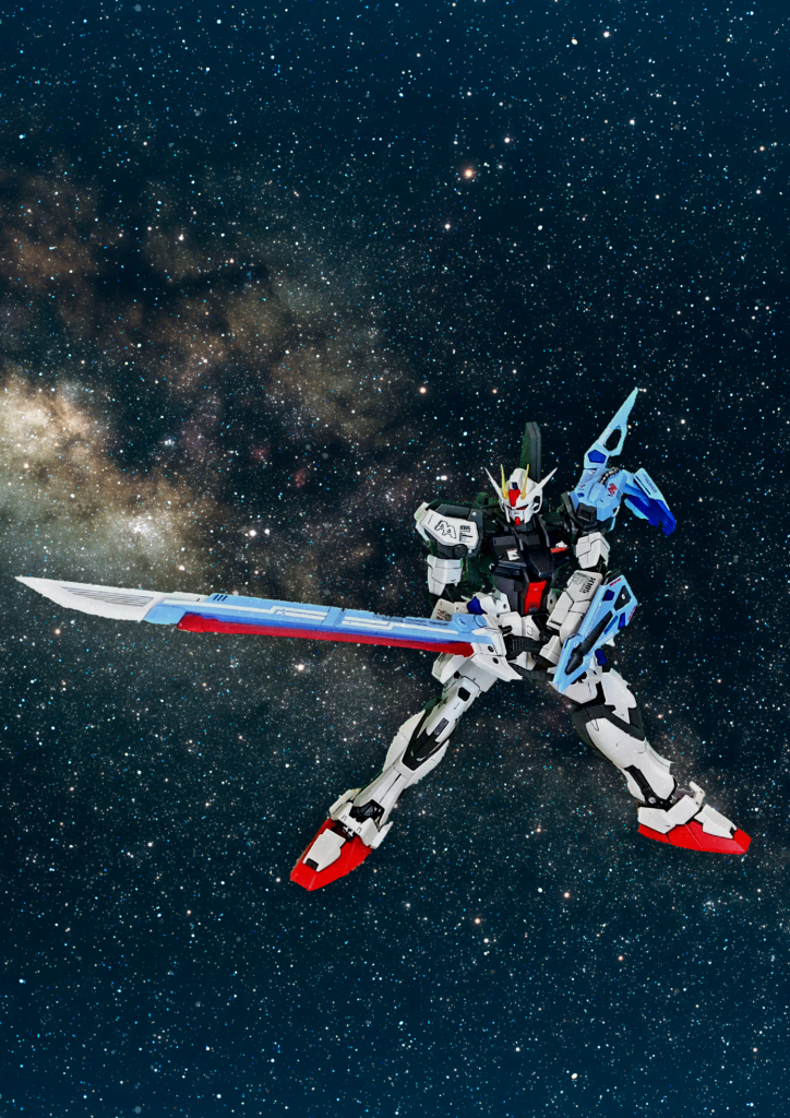 合成です。地上の背景とはうまく馴染まなかったので、宇宙戦です。