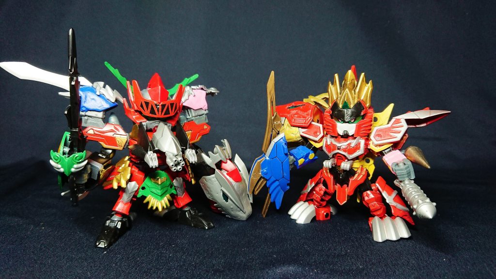 ガンドランド大陸から天宮へ渡った電竜頑駄無(武者)と、ナイトワールドへ転生した騎士リュウオー。二体ともまだまだ強化を残しています。そして他にも竜の騎士が存在します。