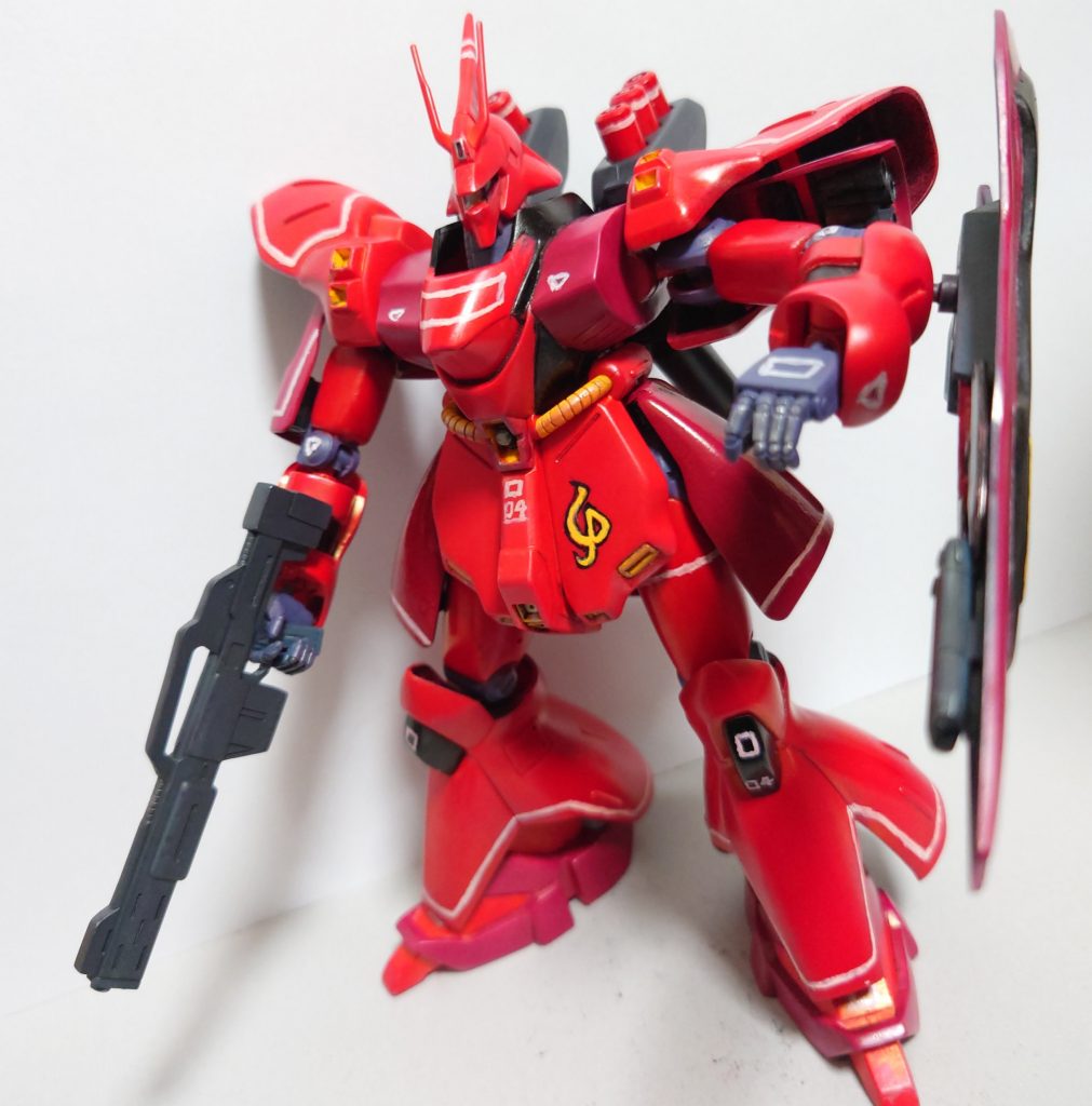 今回はここまで。逆シャア旧キットシリーズの箱絵って、MSがめちゃくちゃイケメンでモールドとか細かくて好きなんですけど、キットだとポーズすら綺麗に決められないんですよね(笑)バンダイさん、箱絵のサザビーお願いします！ありがとうございました。