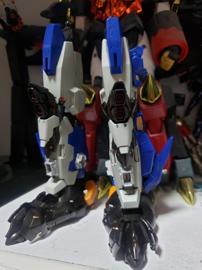 足はHGヴァーチェ、シェヘラザード、シナンジュ、羅刹天等から流用しました。