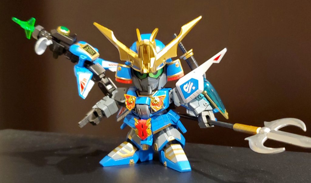 こんな方向にも長身砲伸ばせます(笑)塗装はアクリジョンと4アーティストマーカー水色の調色がうまく行って満足です左肩の文字が難しかったですね!