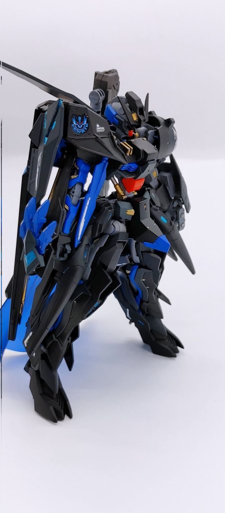 機体右側。めっちゃデカール浮いてるね!!　デカール上の艶消し未了、というかこのままにされる可能性大。それにしても闇夜のフェンリル隊のエンブレム格好良いんだわ